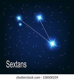 The constellation "Sextans" star in the night sky. Vector illustration