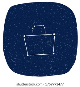 A constellation in the shape of a bag floating in the night sky.