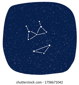 A constellation in the shape of a beach swimwear floating in the night sky.