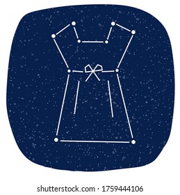 Una constelación en forma de blusa flotando en el cielo nocturno.