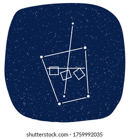 A constellation in the shape of a cup floating in the night sky.
