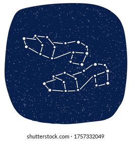 A constellation in the shape of a mule floating in the night sky.