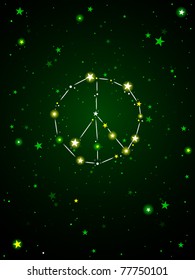 Constellation in the shape of a peace sign