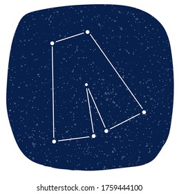 A constellation in the shape of a wide pants floating in the night sky.
