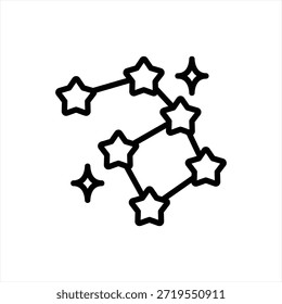 ilustração de contorno simples preenchido com preto da constelação