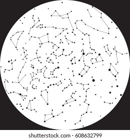 constellation sky night  circle bnw