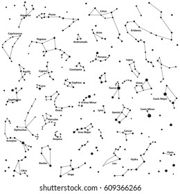 constellation sky night pattern bnw text