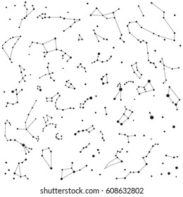 constellation sky night pattern text bnw