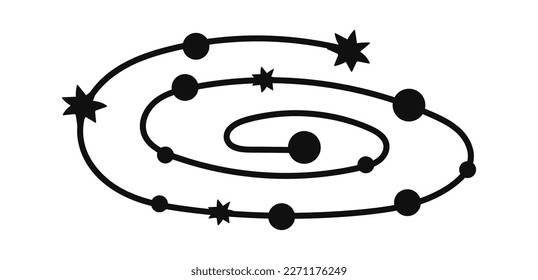 Constellation space doodle linear icon. Vector illustration