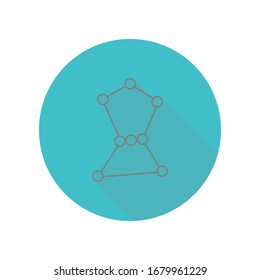 Constellation star long shadow icon. Simple glyph, flat vector of web icons for ui and ux, website or mobile application