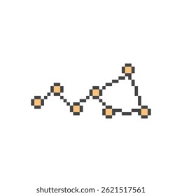 arte retro pixel estrela constelação