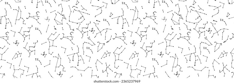 Constellation of stars pattern. Seamless space background. Universe vector