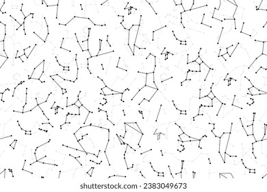 Constellation of stars pattern. Seamless space background. Universe vector