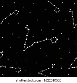 Constellation stars set horoscope decoration seamless pattern