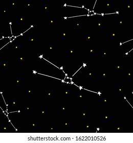 Constellation stars set horoscope decoration seamless pattern