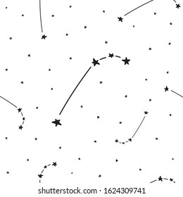 Constellation stars set horoscope decoration seamless pattern