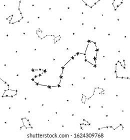Constellation stars set horoscope decoration seamless pattern