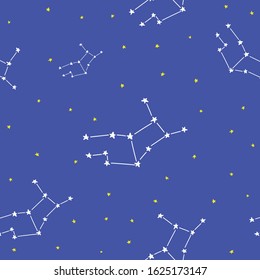 Constellation stars set horoscope decoration seamless pattern