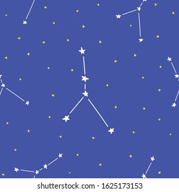 Constellation stars set horoscope decoration seamless pattern