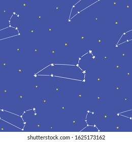 Constellation stars set horoscope decoration seamless pattern