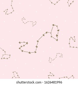 Constellation stars set horoscope decoration seamless pattern