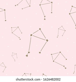 Constellation stars set horoscope decoration seamless pattern