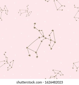 Constellation stars set horoscope decoration seamless pattern