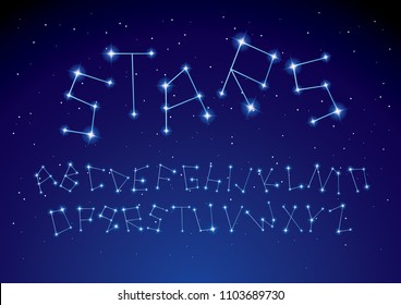 Constellation/ Stars Typography Design Vector