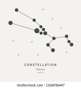 The Constellation Of Taurus. The Bull - linear icon. Vector illustration of the concept of astronomy