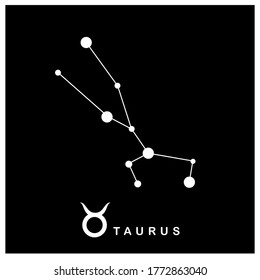 Constellation Taurus on a black background, picture for social networks, horoscope