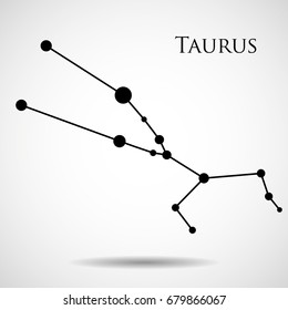 Constellation taurus zodiac sign isolated on white background. Vector illustration. Eps 10
