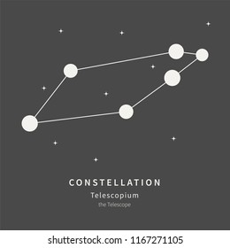 The Constellation Of Telescopium. The Telescope - linear icon. Vector illustration of the concept of astronomy