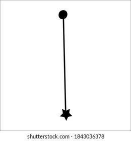 Constellation themed letter I. Dots and star line art. Vector illustration.