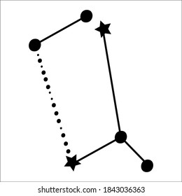 Constellation themed letter Q. Dots and star line art. Vector illustration.