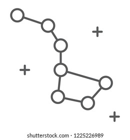 Constellation thin line icon, space and star, big dipper sign, vector graphics, a linear pattern on a white background, eps 10.