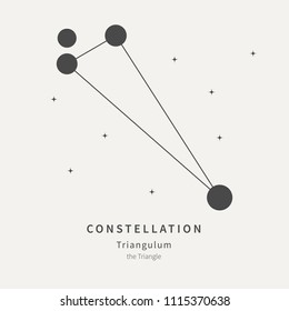 The Constellation Of Triangulum. The Triangle - linear icon. Vector illustration of the concept of astronomy
