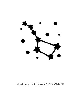 Constellation Ursa Major (Big Dipper, Great Bear) vector icono. Constellation Ursa Major (Big Dipper, Great Bear) simple cartel, logo. 