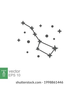 Constellation Ursa Major Big Dipper Great Bear solid icon. concept of astronomy can be used for web and mobile simple sign logo. Vector illustration design on white background. EPS 10