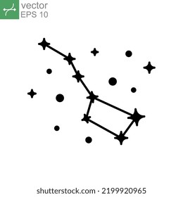Constellation Ursa Major Big Dipper Great Bear solid icon. concept of astronomy can be used for web and mobile simple sign logo. Vector illustration design on white background. EPS 10