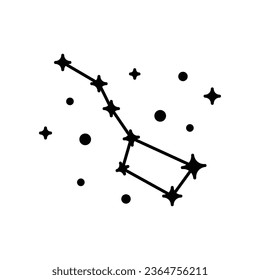 Constellation Ursa Major Big Dipper Great Bear solid icon. concept of astronomy can be used for web and mobile simple sign logo. Vector illustration design on white background. EPS 10