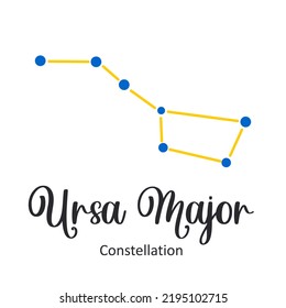 Constellation Ursa Major. Cute print of stars on a white background. Vector.