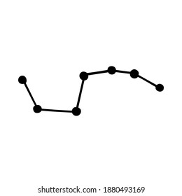 Constellation Ursa Major. Doodle vector image. Isolated over white background.