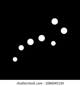 Constellation Ursa Major icon. Silhouette Constellation Ursa Major vector icon for web design isolated on black background