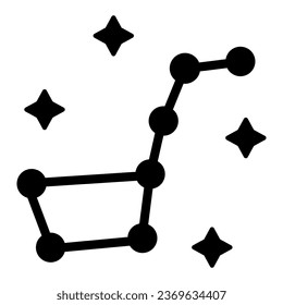 Constellation Ursa Major solid icon. Big Dipper vector illustration isolated on white. Stars glyph style design, designed for web and app. Eps 10