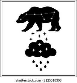 constellation ursa major starfall cloud cloud it's raining vector