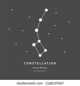 The Constellation Of Ursa Minor. The Lesser Bear - linear icon. Vector illustration of the concept of astronomy