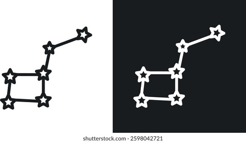 Constellation vector icon set in black and white color.