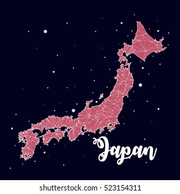 constellation vector map of japan