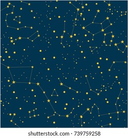 Constellation vector seamless pattern