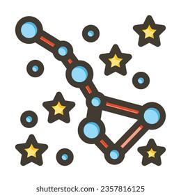 Constellation Vector Thick Line Filled Colors Icon For Personal And Commercial Use.
